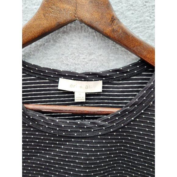 Eri + Ali Black Polka Dot Short Sleeve Blouse - Picture 2 of 4